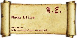 Medy Eliza névjegykártya